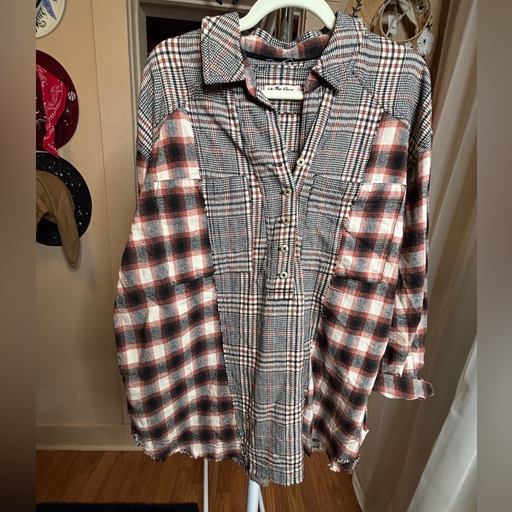 We The Free Checkered Shirt in Black, White, and Red
